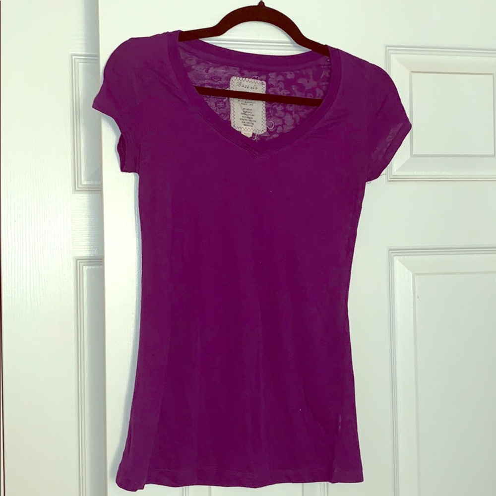 Purple semi see through tee